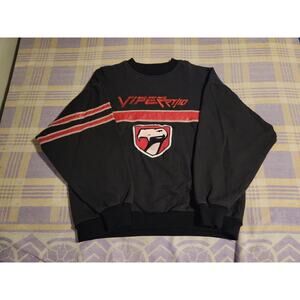 Vtg 90s Jeff Hamilton Dodge Viper Sweatshirt RT/10 Leather Racing Stripes Large